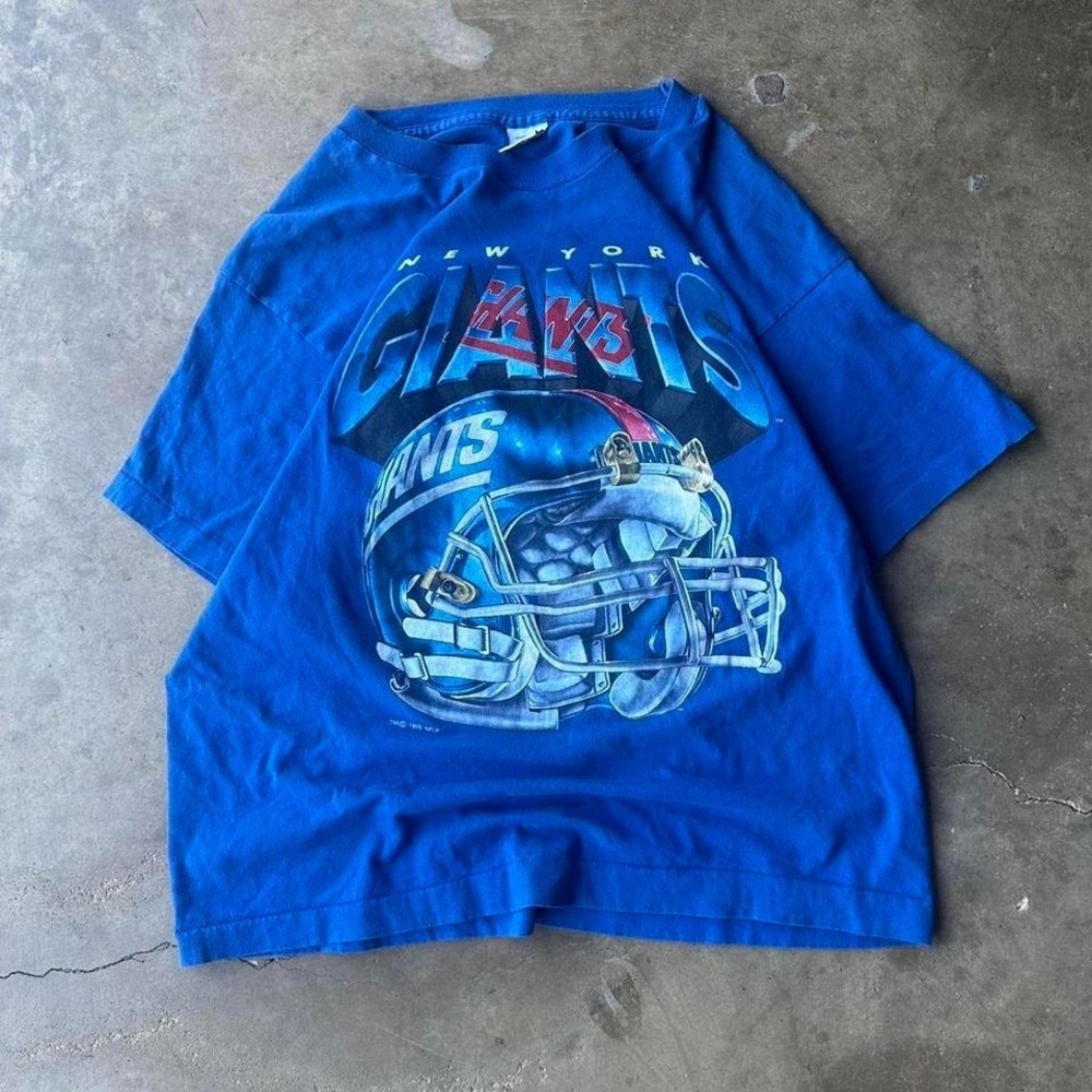 Vintage 90s Blue New York Giants graphic vintage tee